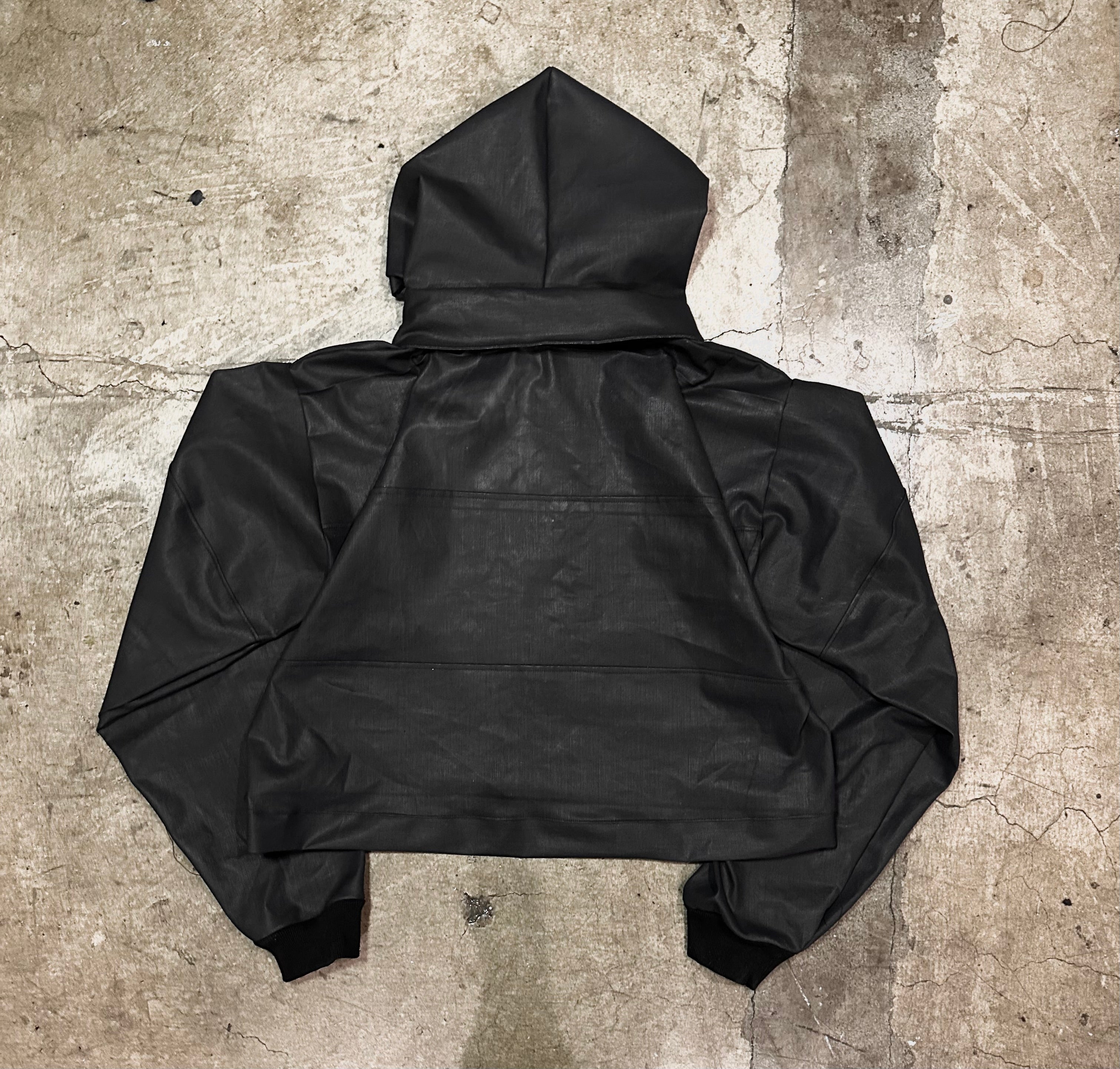 1/4 Zip Wax Denim Hoody