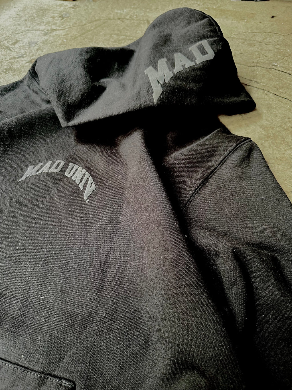 French Terry Black on Black Hoody