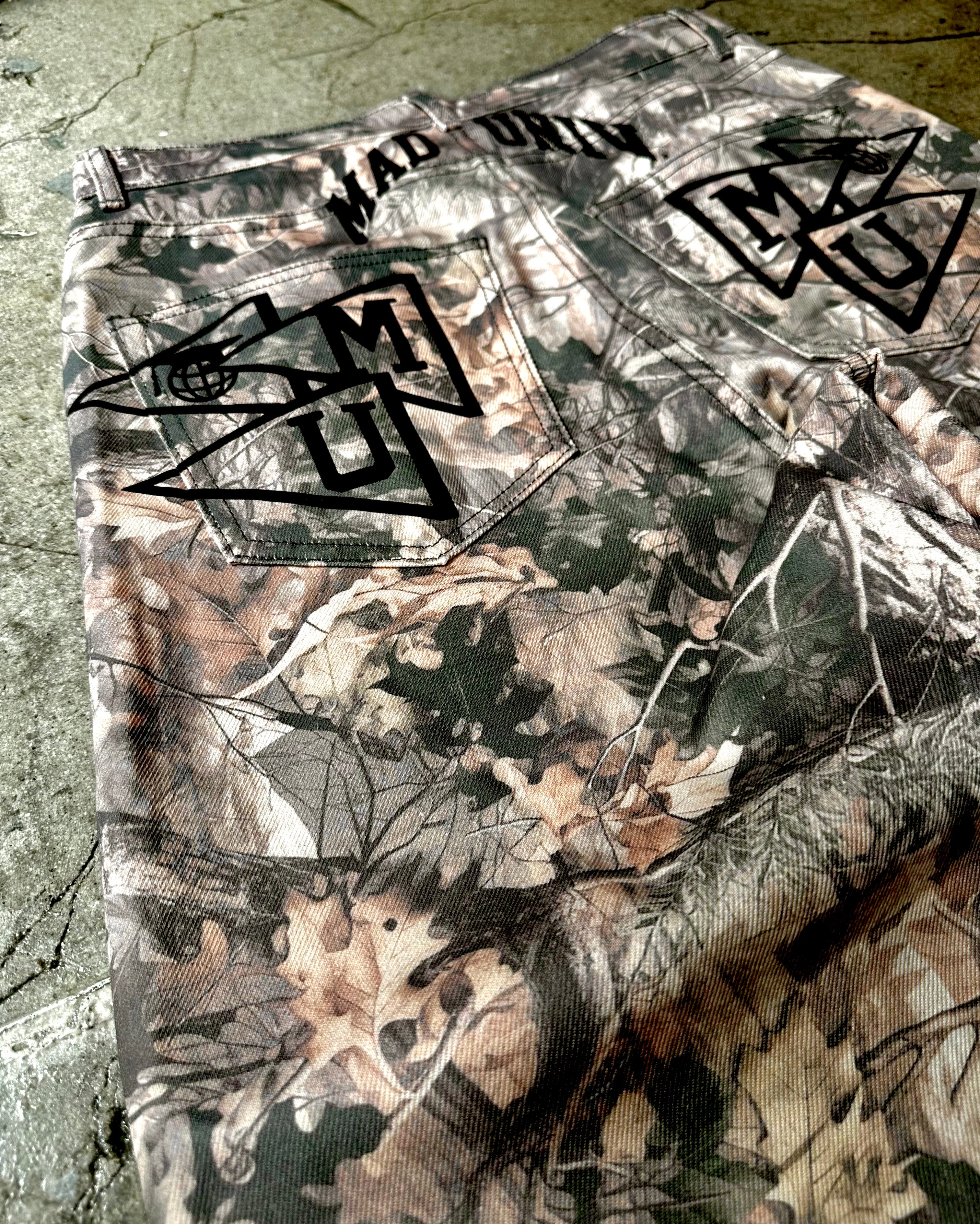 Double Knee Raw Denim Camo Pants