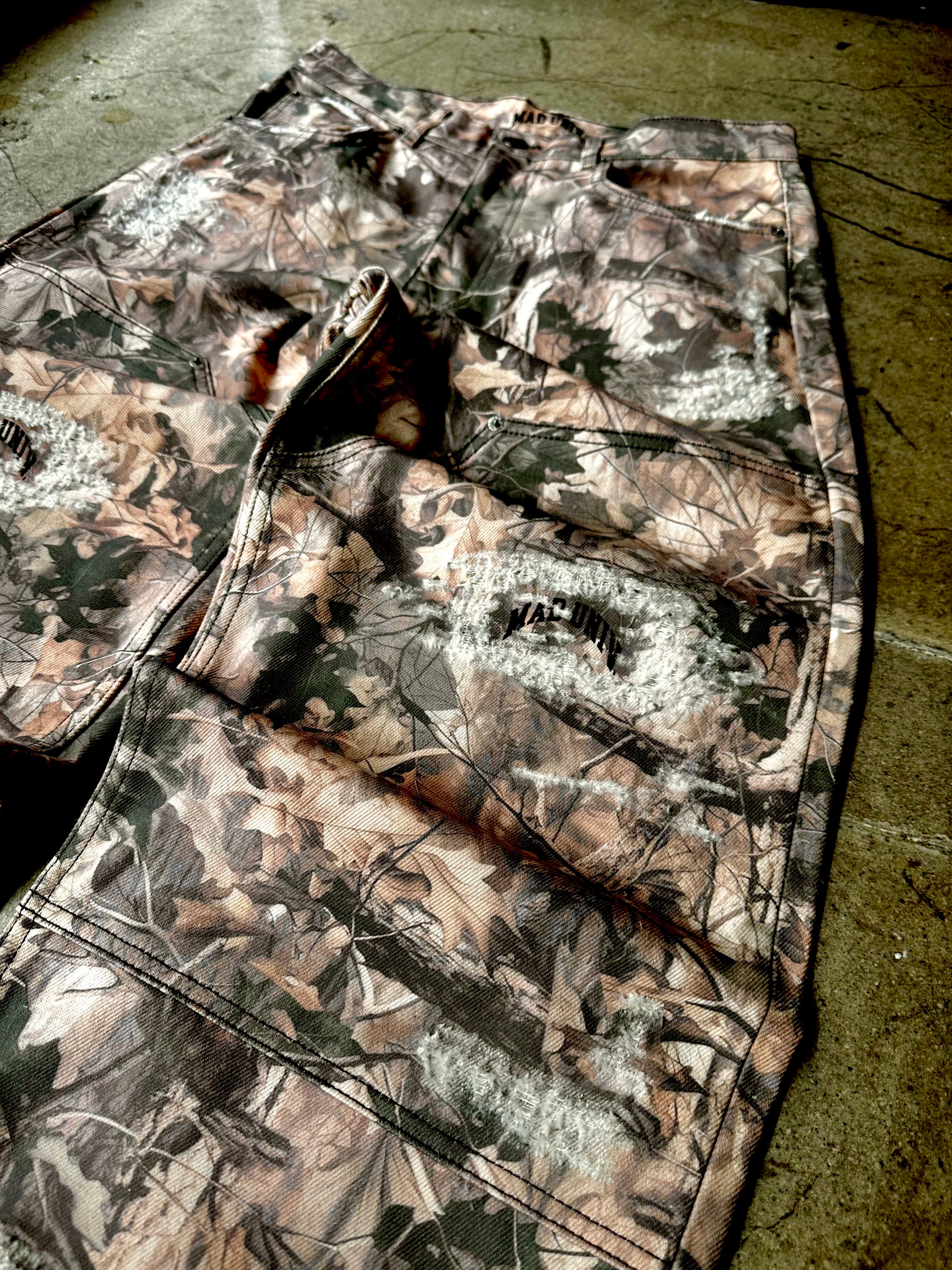 Double Knee Raw Denim Camo Pants