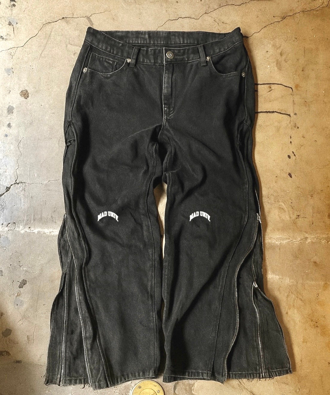 Vintage Wash Triple Zip Denim