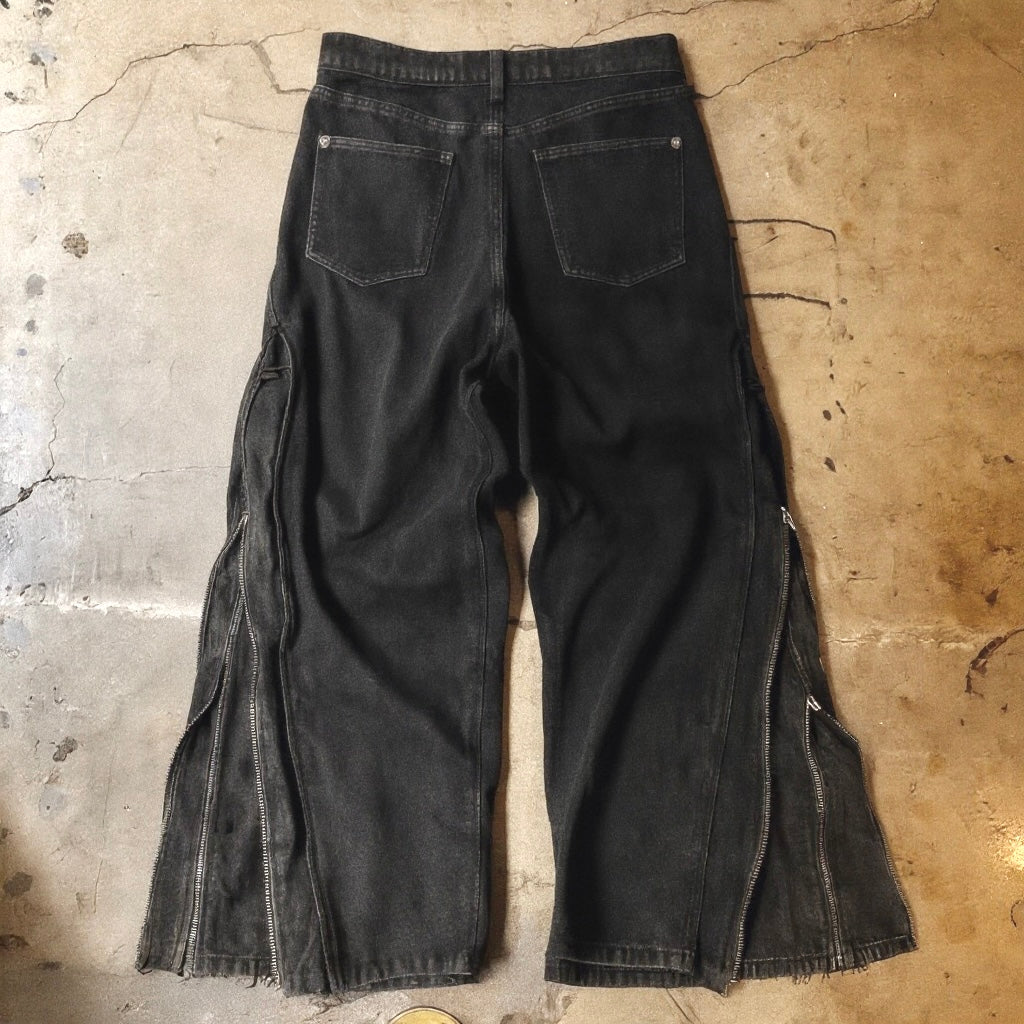 Vintage Wash Triple Zip Denim