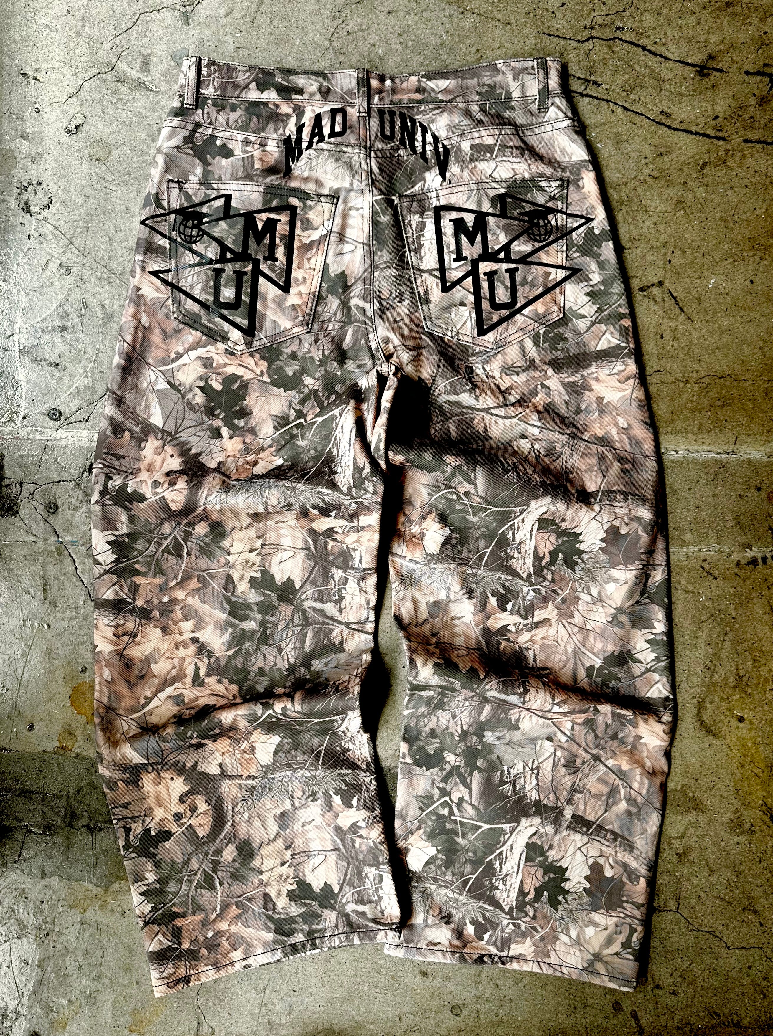 Double Knee Raw Denim Camo Pants