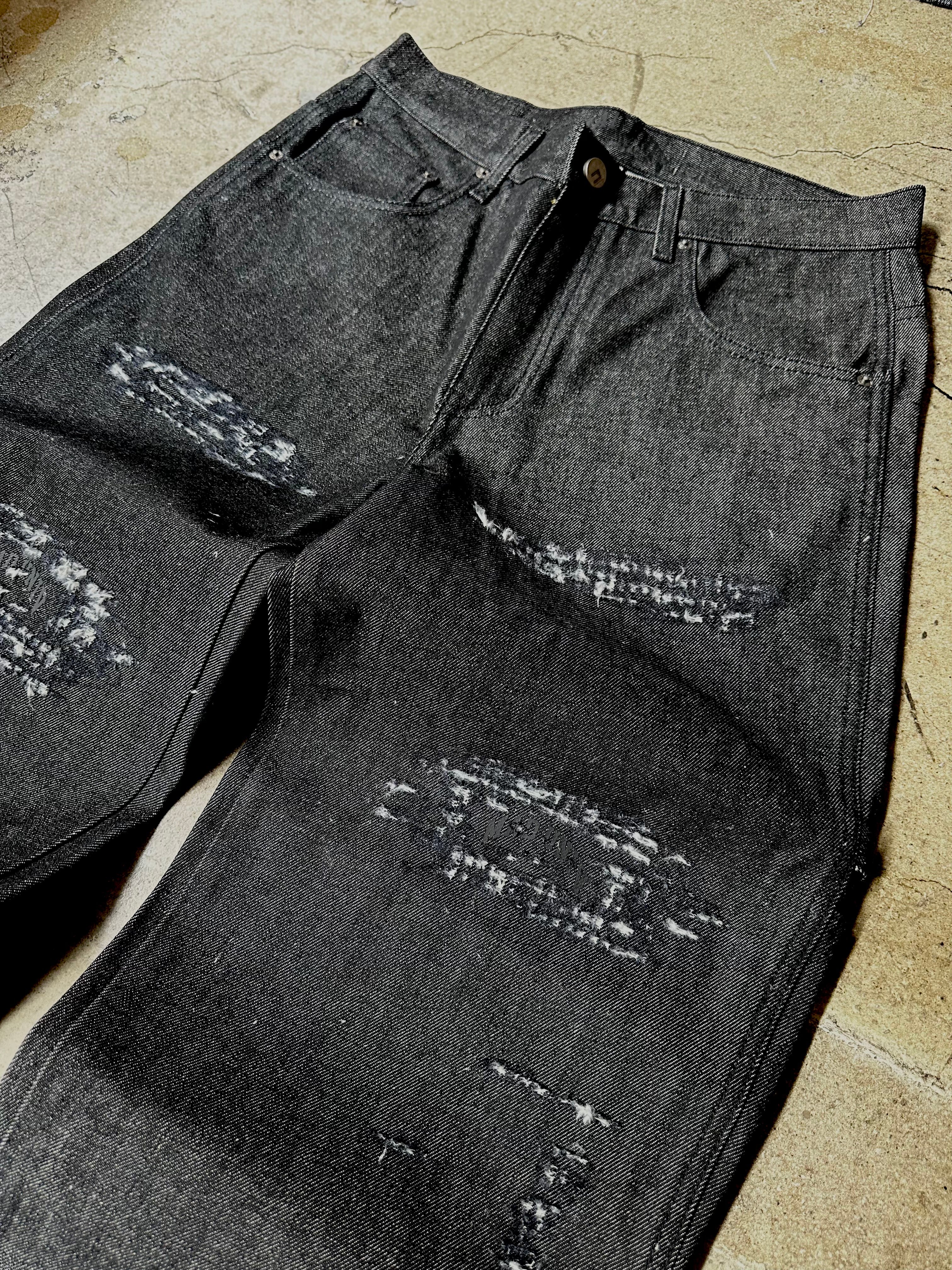 Raw Denim Salt and Pepper Carpenter Jeans